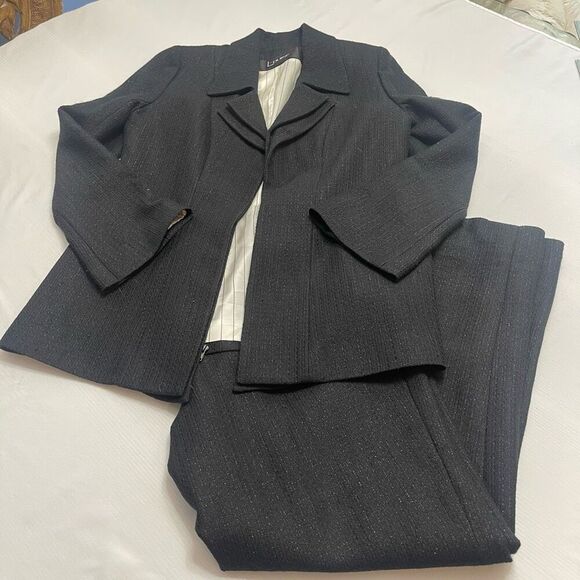 B Louise Women’s Black Wool Blend Pant Suit Pant Set Size 14 - Picture 1 of 14